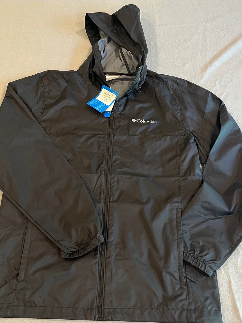 Columbia Men's Black Hooded Raincoat